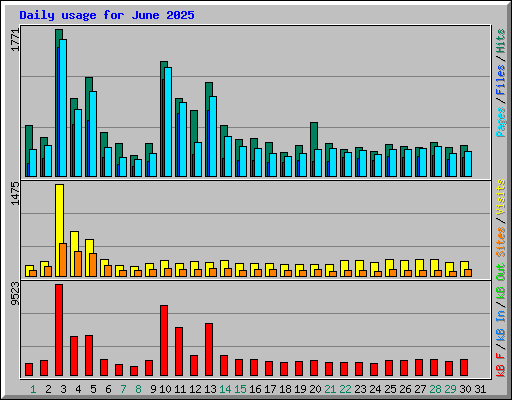Daily usage for June 2025
