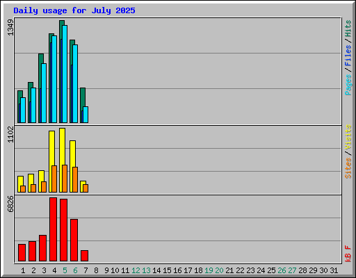 Daily usage for July 2025